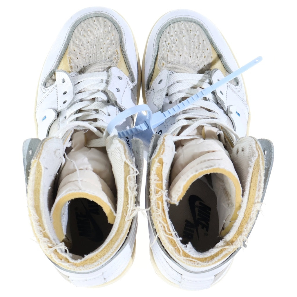NIKE(ナイキ) ×OFF-WHITE AIR JORDAN 1 RETRO HIGH NRG EU限定 オフホワイト エアジョーダン1 レトロ ハイカットスニーカー ホワイト US8/26cm AQ0818-100