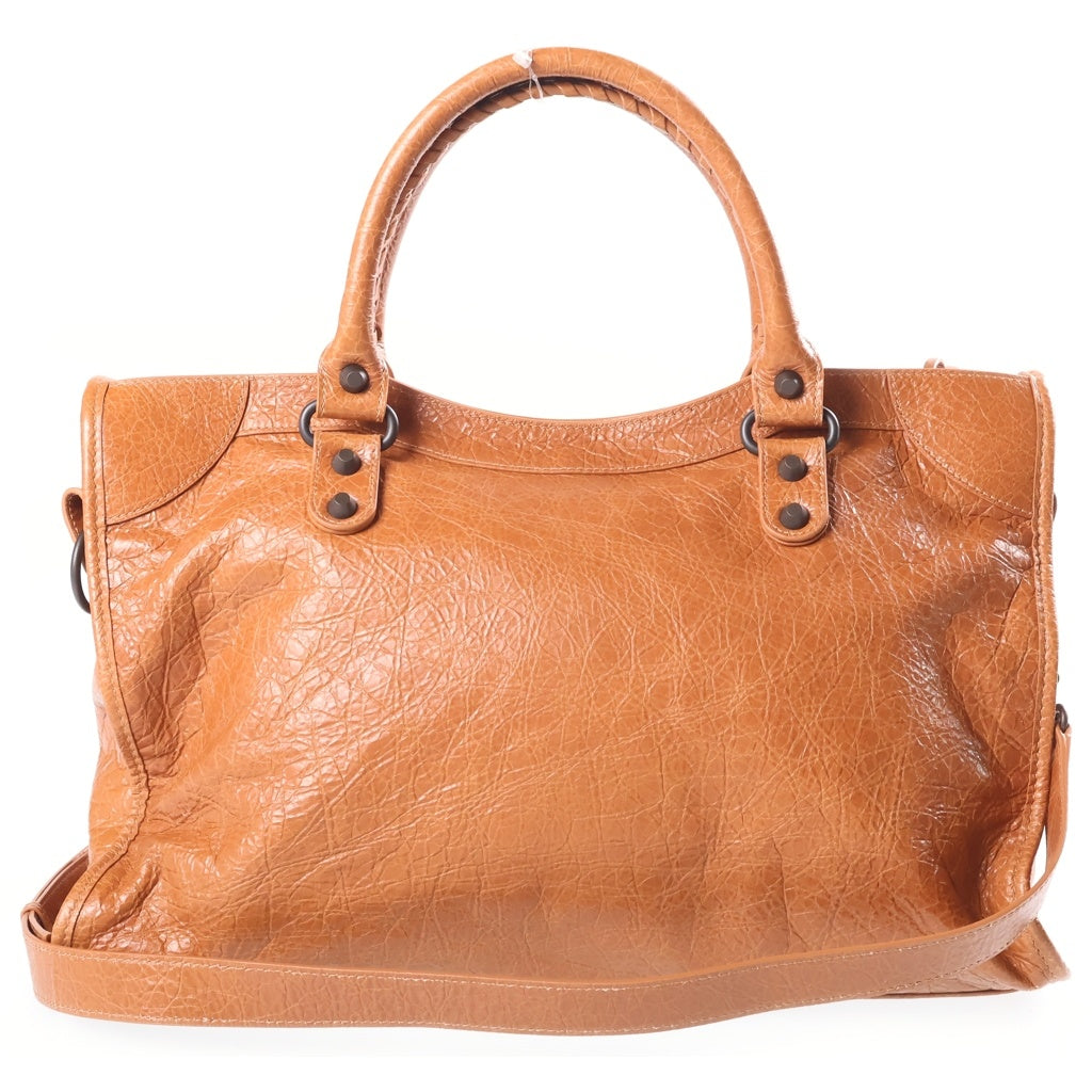 BALENCIAGA(バレンシアガ) Le City Medium ル シティ ミディアム 2WAY レザー ショルダーバッグ ハンドバッグ ブラウン 823058 レディース
