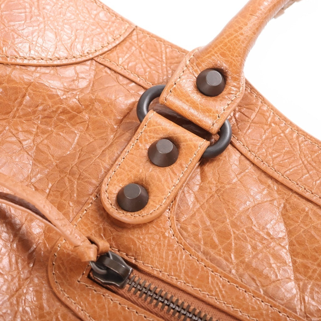 BALENCIAGA(バレンシアガ) Le City Medium ル シティ ミディアム 2WAY レザー ショルダーバッグ ハンドバッグ ブラウン 823058 レディース