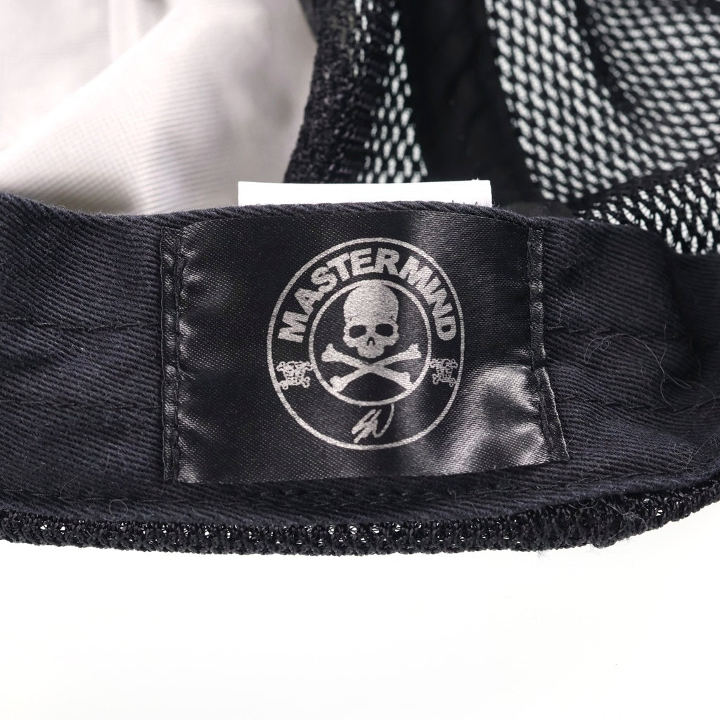 mastermind JAPAN(マスターマインドジャパン) 26SS ×SWJP MJ SW LOGO MESH CAP エスダブリュージェーピー ロゴパッチ ヴィンテージ加工 メッシュ ベースボールキャップ 帽子 ブラック MJSW-26SS-007