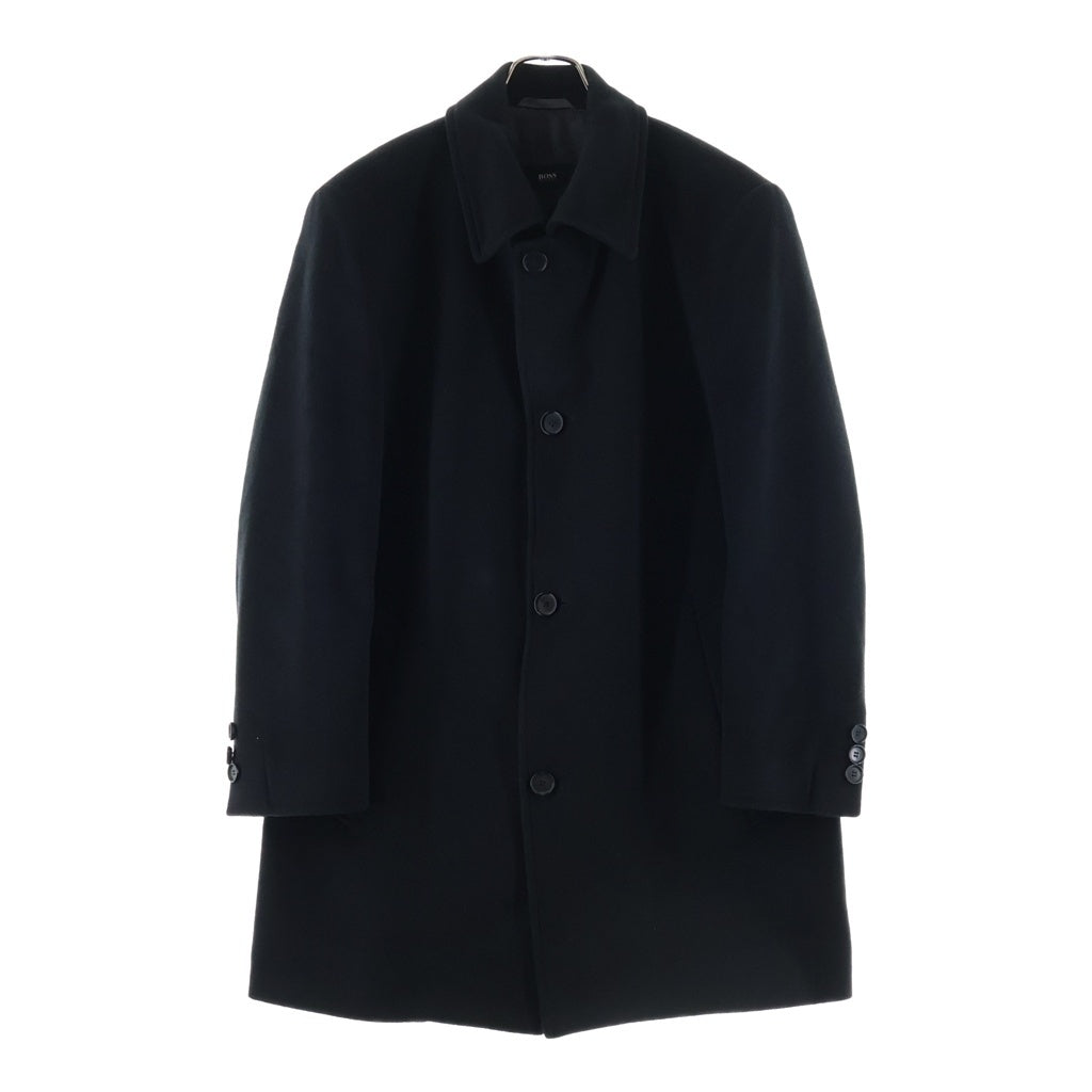 HUGO BOSS(ヒューゴボス) ウール カシミヤ混 チェスターコート ブラック 10138128