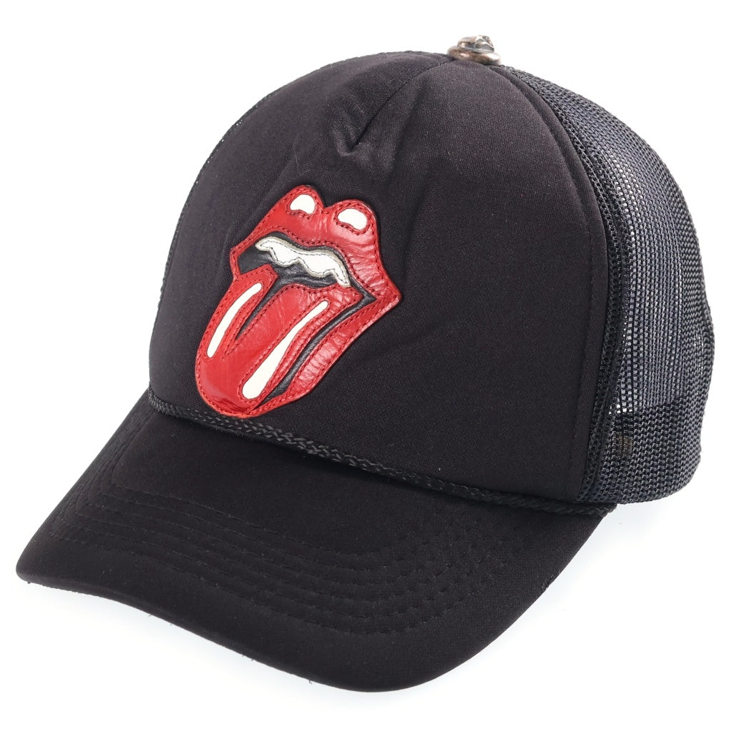 CHROME HEARTS(クロムハーツ) OLD TRUCKER CAP オールド ローリングストーンズ リップ&タン トラッカー メッシュキャップ 帽子 ブラック