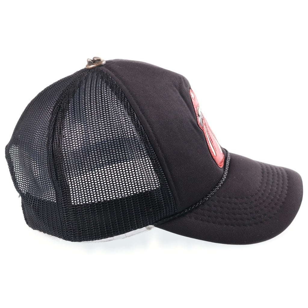 CHROME HEARTS(クロムハーツ) OLD TRUCKER CAP オールド ローリングストーンズ リップ&タン トラッカー メッシュキャップ 帽子 ブラック