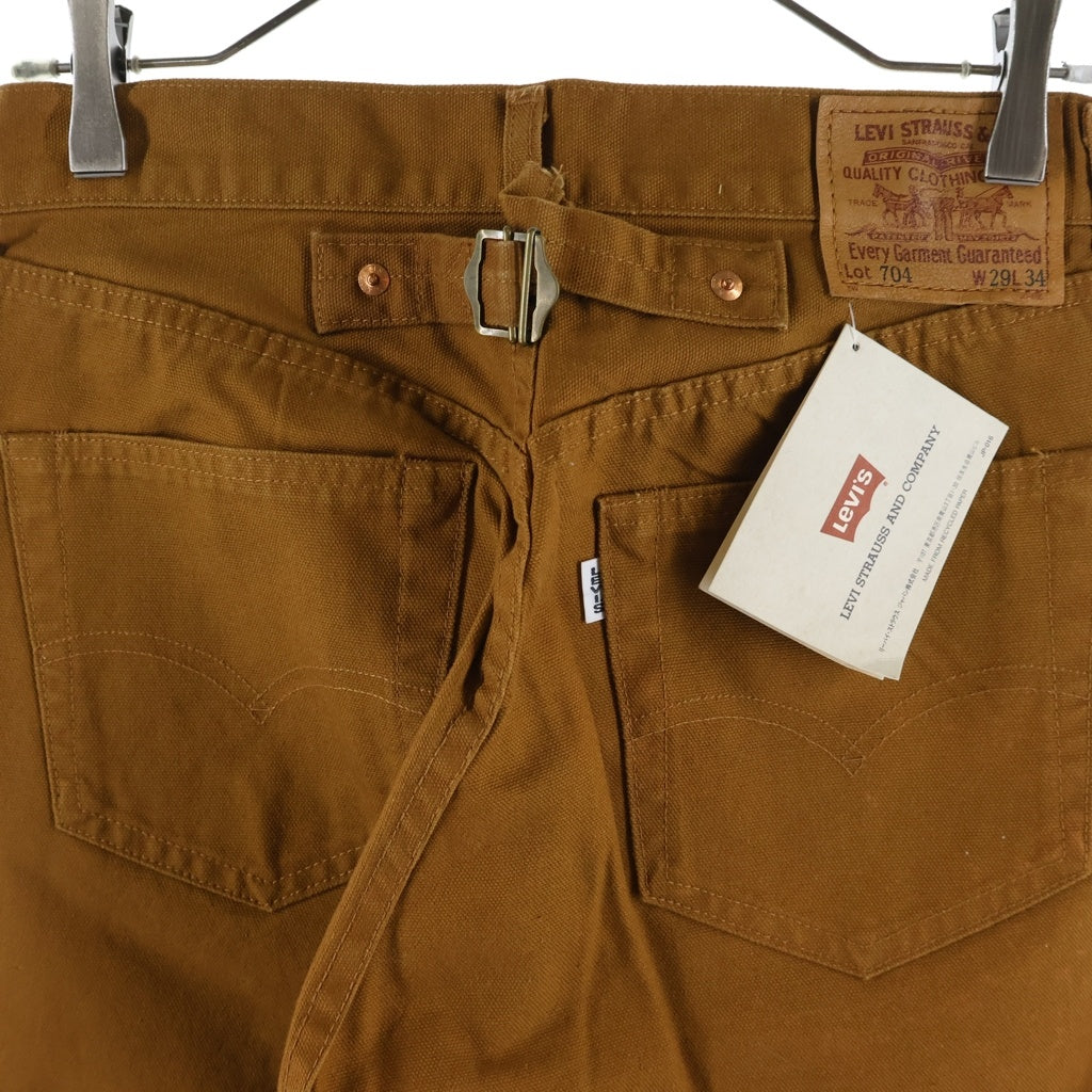Levi's(リーバイス) 90S VINTAGE 704 ヴィンテージ ボタン裏J22 白タブ BIGE シンチバック ダック地 ワークパンツ ブラウン 704-34
