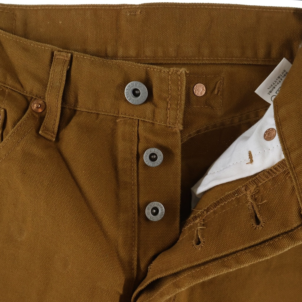 Levi's(リーバイス) 90S VINTAGE 704 ヴィンテージ ボタン裏J22 白タブ BIGE シンチバック ダック地 ワークパンツ ブラウン 704-34