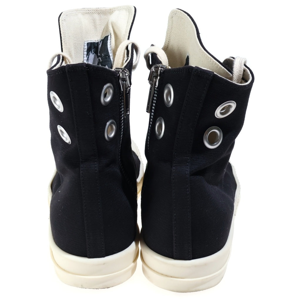 DRKSHDW(ダークシャドウ) 24AW SNEAKS スニーカーズ サイドジップ キャンバス ハイカットスニーカー ブラック/ホワイト DU02D2800