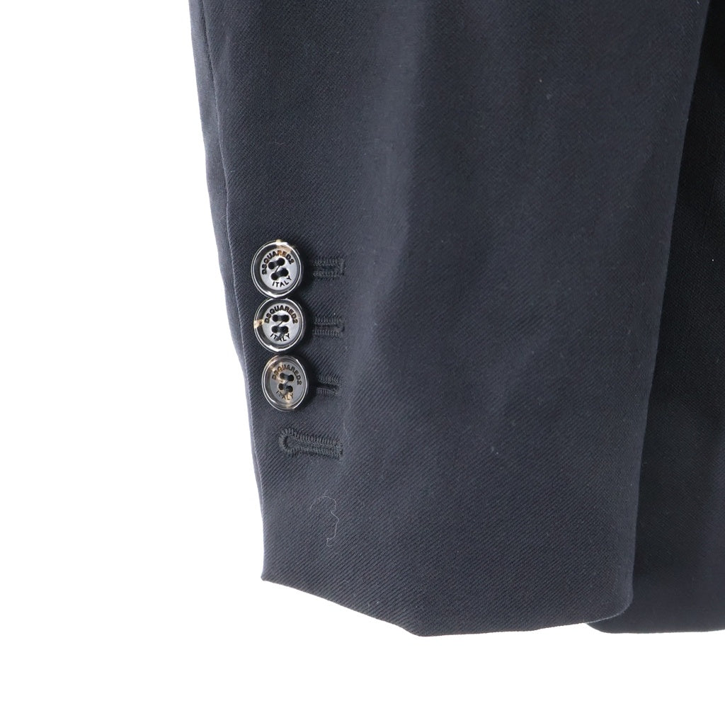 DSQUARED2(ディースクエアード) 18SS ノッチドラペル ジップアップ テーラードジャケット ブラック S74BN0812