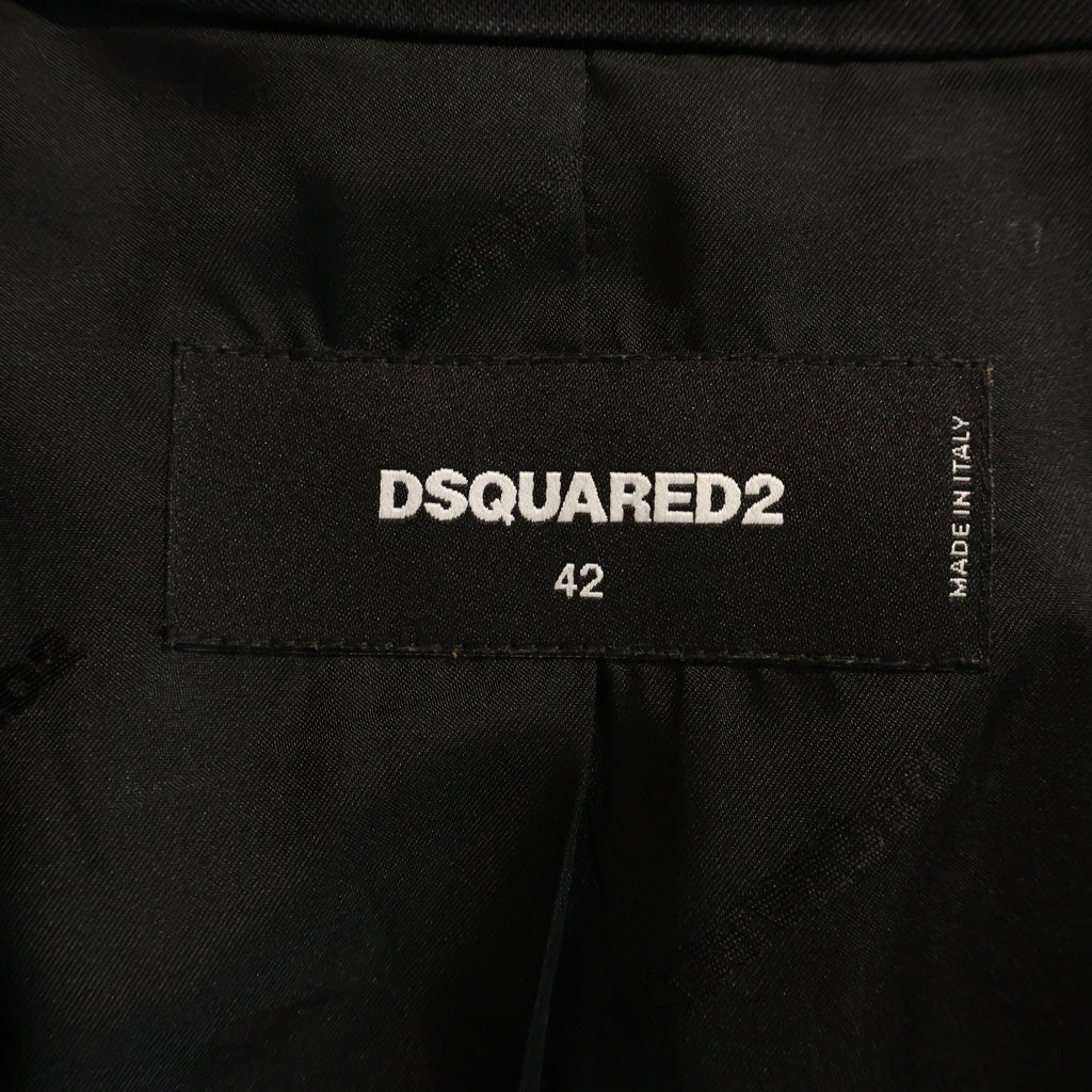 DSQUARED2(ディースクエアード) 18SS ノッチドラペル ジップアップ テーラードジャケット ブラック S74BN0812