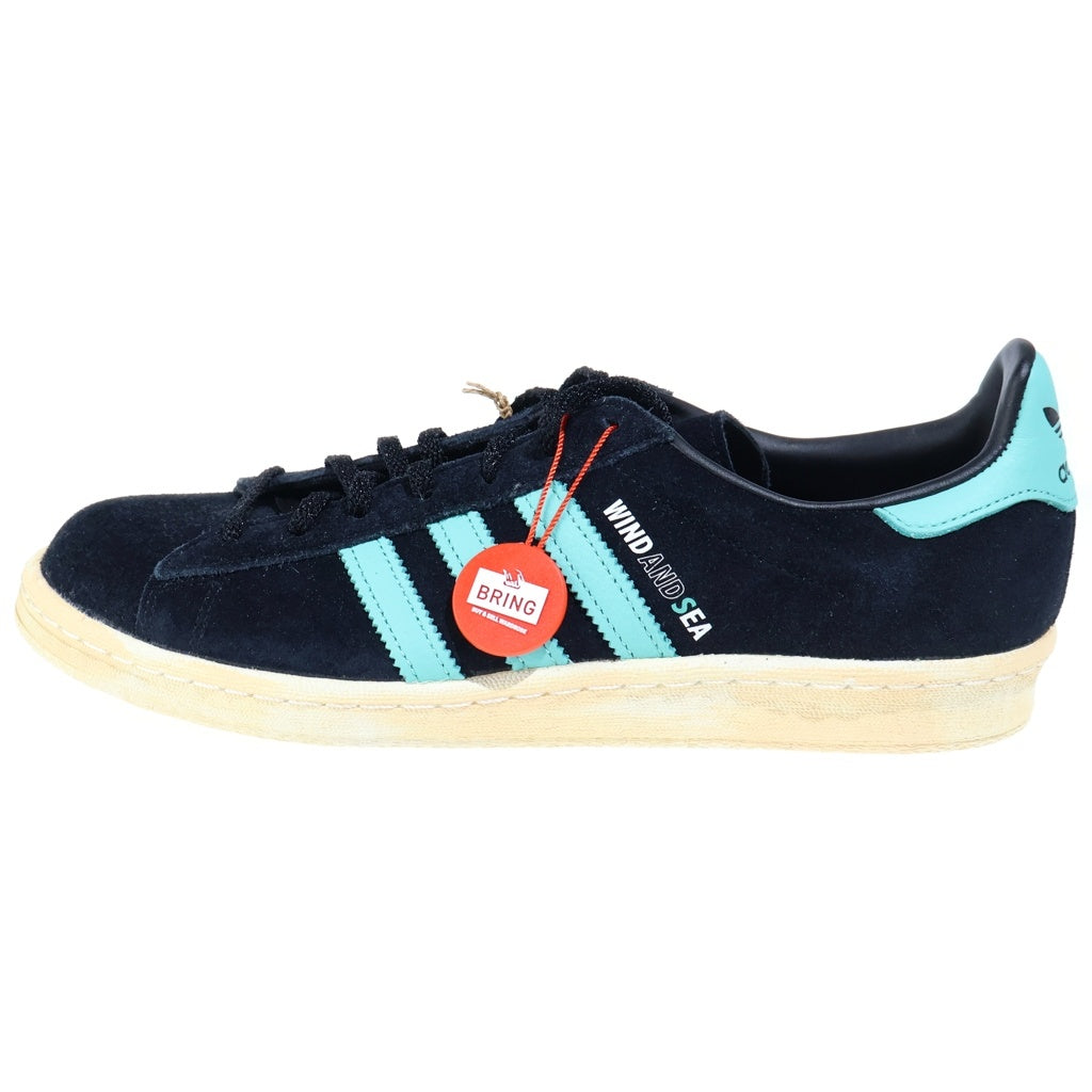 adidas(アディダス) ×WIND AND SEA ×ATMOS CAMPUS 80S ウィンダンシー アトモス キャンパス ローカットスニーカー ブラック/ブルー US9/27.0cm GX3952