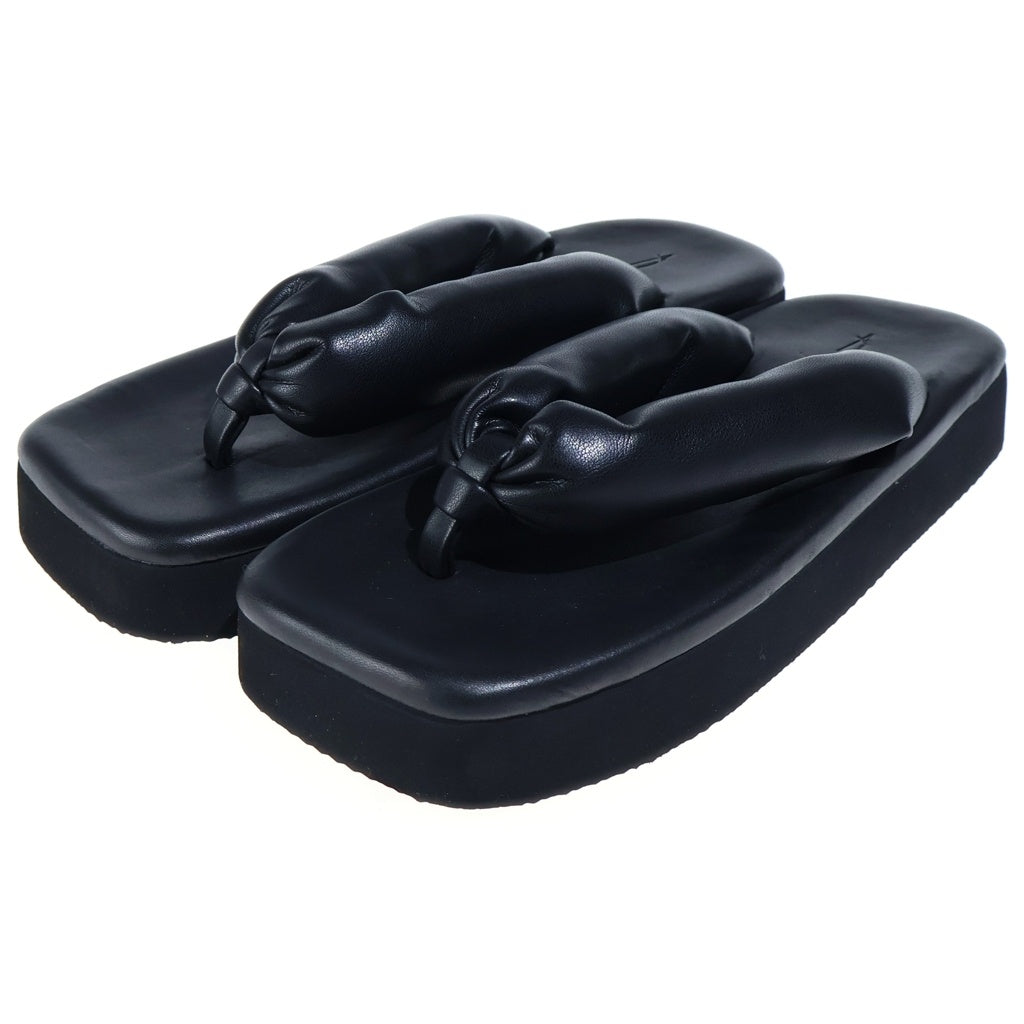 Yohji Yamamoto(ヨウジヤマモト) PUレザーサンダル 雪駄 ブラック FP-03-961-1-4 レディース