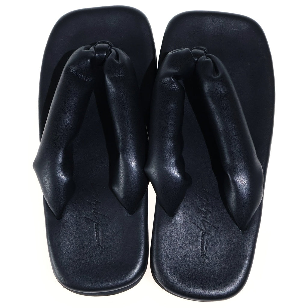 Yohji Yamamoto(ヨウジヤマモト) PUレザーサンダル 雪駄 ブラック FP-03-961-1-4 レディース