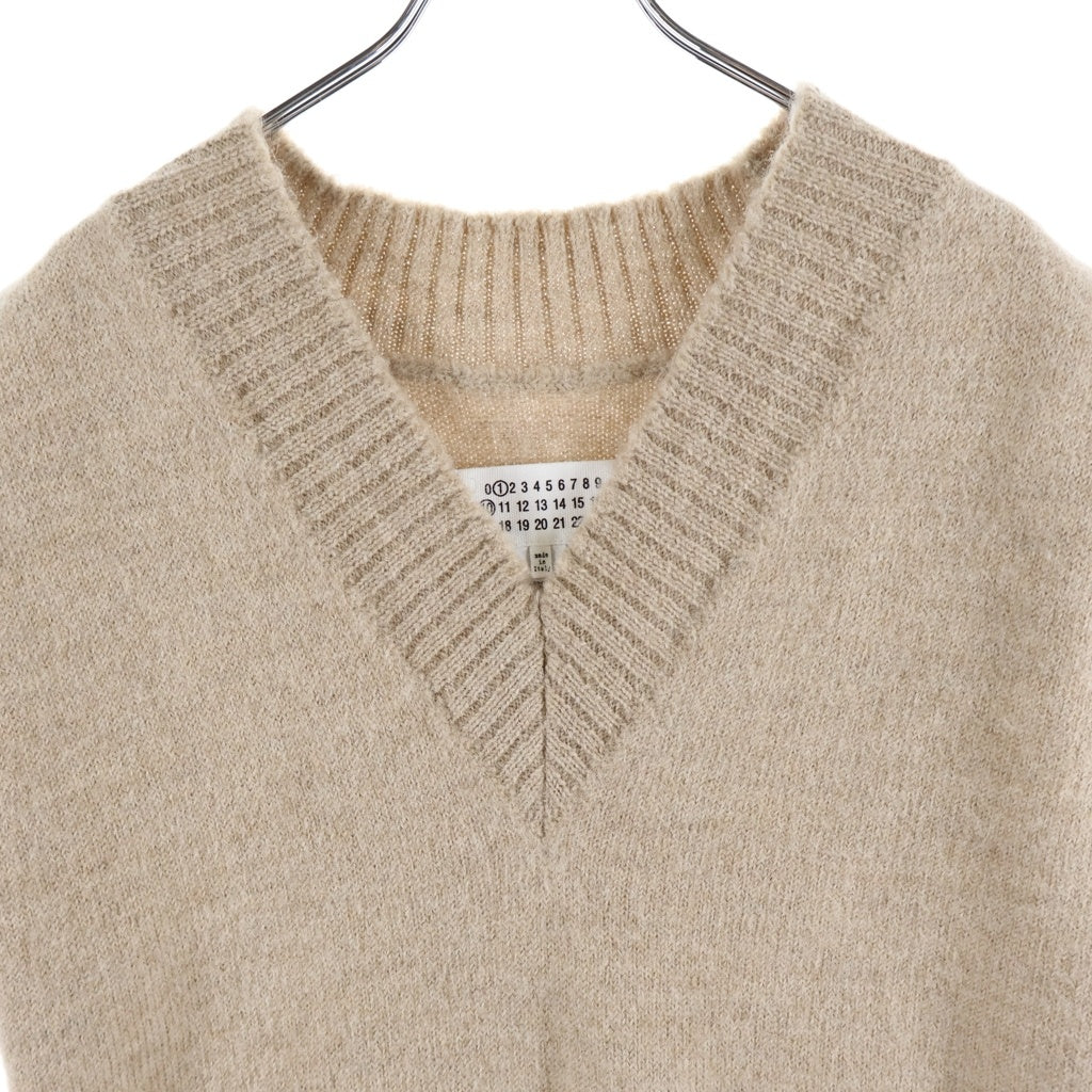 Maison Margiela(メゾンマルジェラ) 22AW Vネック ウール ニット ベスト ベージュ S50TH0057 S18145