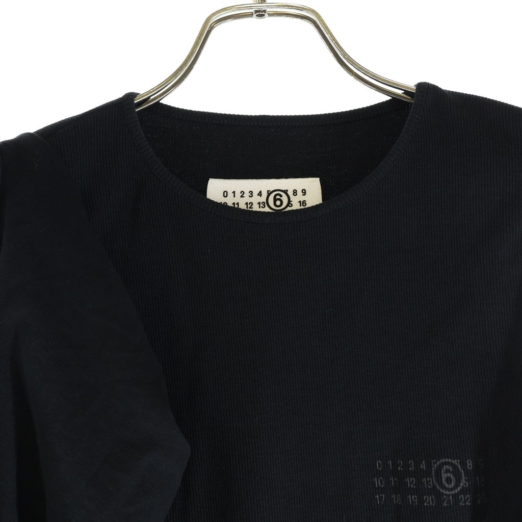 MM6 Maison Margiela(エムエムシックスメゾンマルジェラ) ドレープ フリンジ ノースリーブ クルーネック タンクトップ トップス カットソー ブラック レディース S52NL0069 MTJ017