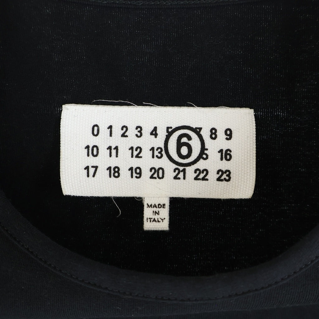 MM6 Maison Margiela(エムエムシックスメゾンマルジェラ) インナーレイヤード クルーネック 半袖Tシャツ カットソー ブラック/ベージュ レディース S52GC0317 MTJ008