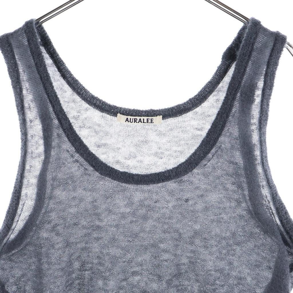 AURALEE(オーラリー) 24SS KID MOHAIR SHEER KNIT TANK キッドモヘヤ シアーニット タンクトップ グレー A24ST05FG レディース