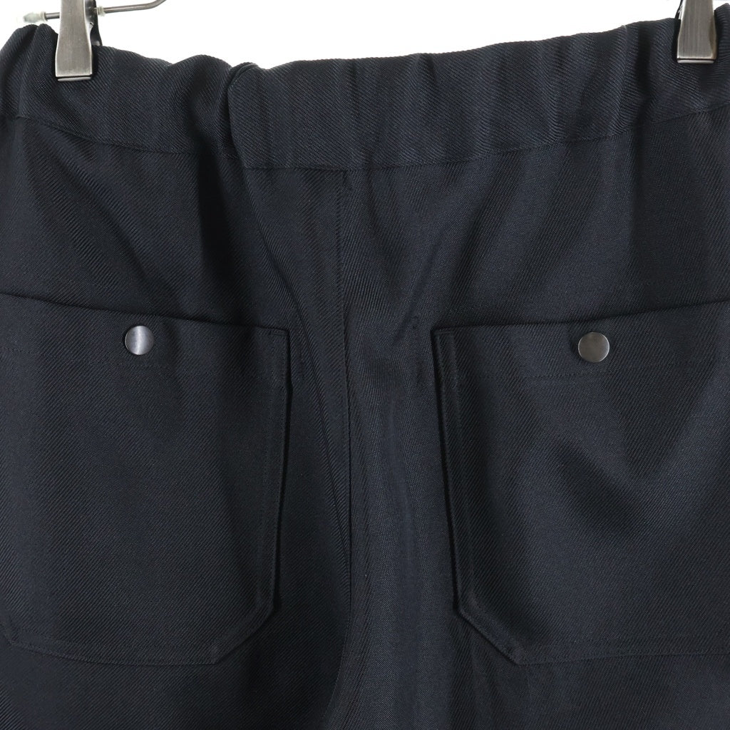 JUNYA WATANABE COMME des GARCONS(ジュンヤワタナベ コムデギャルソン) ウエストドローコード 裾ジップ エステルサイドライン ワイドトラックパンツパンツ ブラック