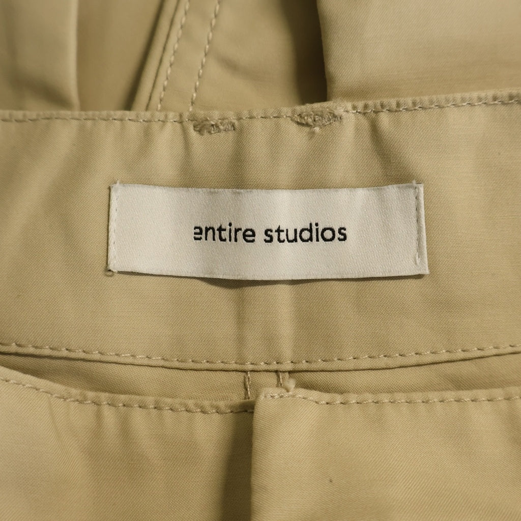 entire studios(エンタイア スタジオ) ジップフライ ワイド ベイカーパンツ ベージュ ES2495SA PO0124