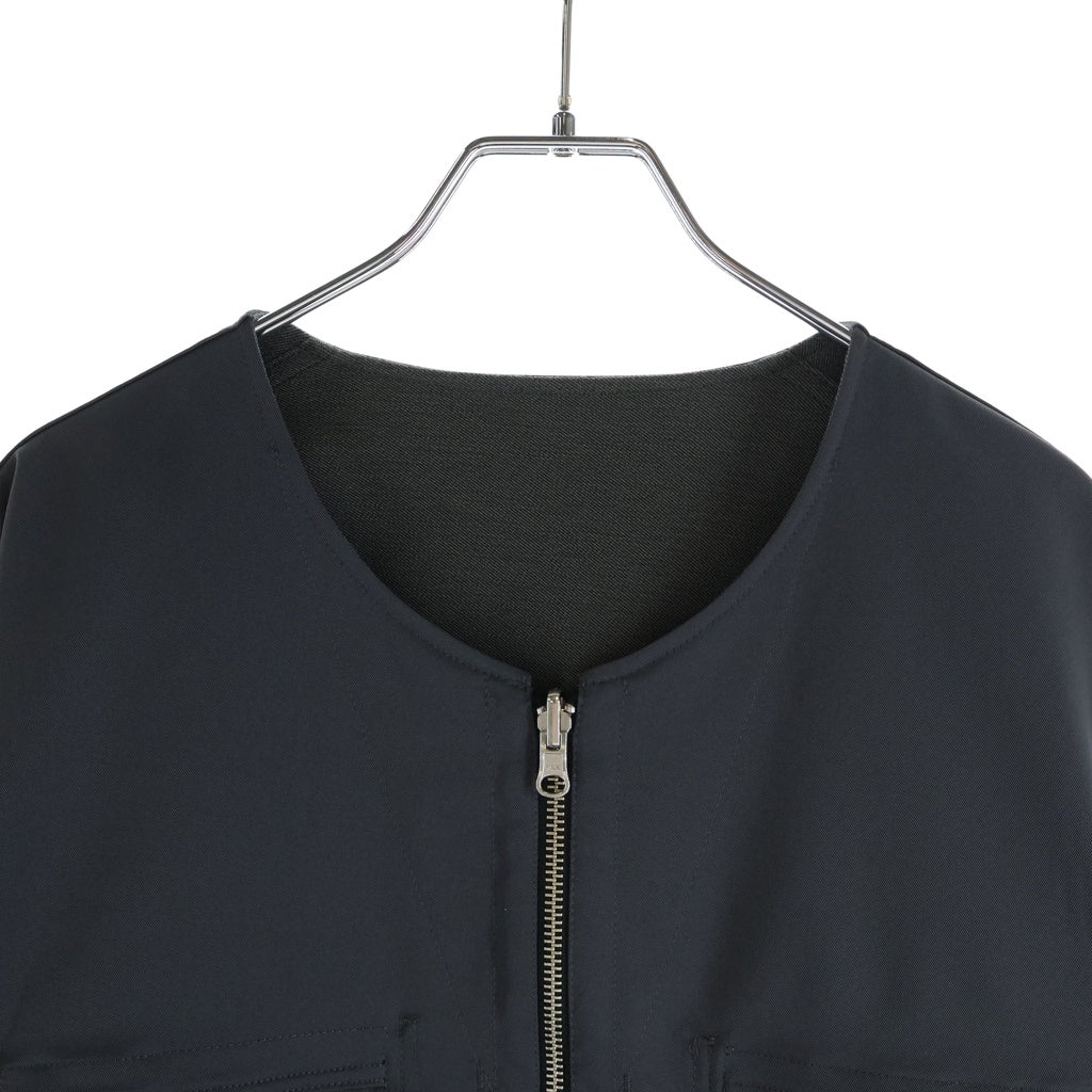 meanswhile(ミーンズワイル) Solotex Reversible 4Way JKT ソロテックス マルチポケット ノーカラー ジップアップ ジャケット グレー MW-JKT20104