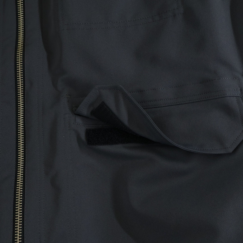 meanswhile(ミーンズワイル) Solotex Reversible 4Way JKT ソロテックス マルチポケット ノーカラー ジップアップ ジャケット グレー MW-JKT20104