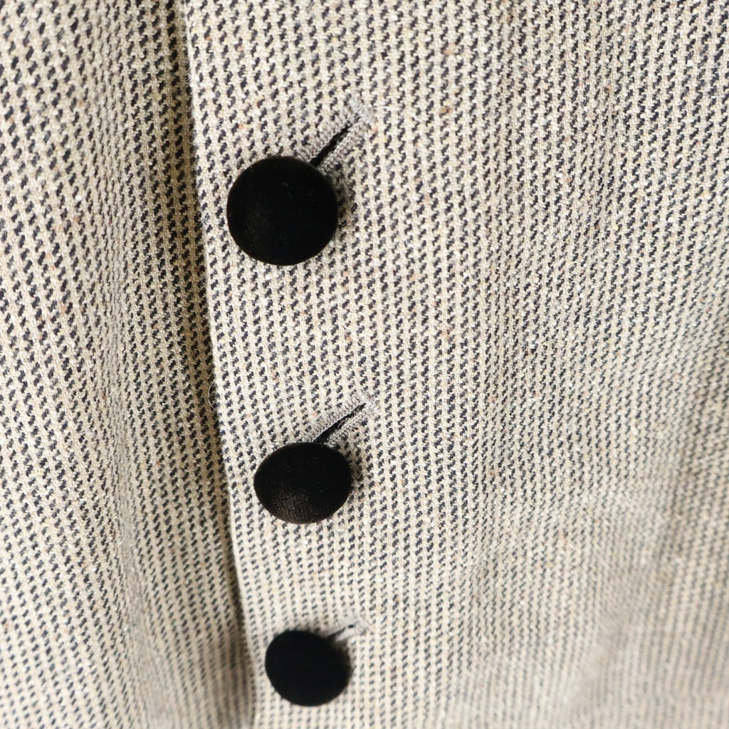 Sasquatchfabrix.(サスクワッチファブリックス) 12AW EDWARD LAPEL JKT エドワード ラペル ジャケット ベロア切り替え スラックスロングパンツ セットアップスーツ ベージュ 12AW-JKL-001