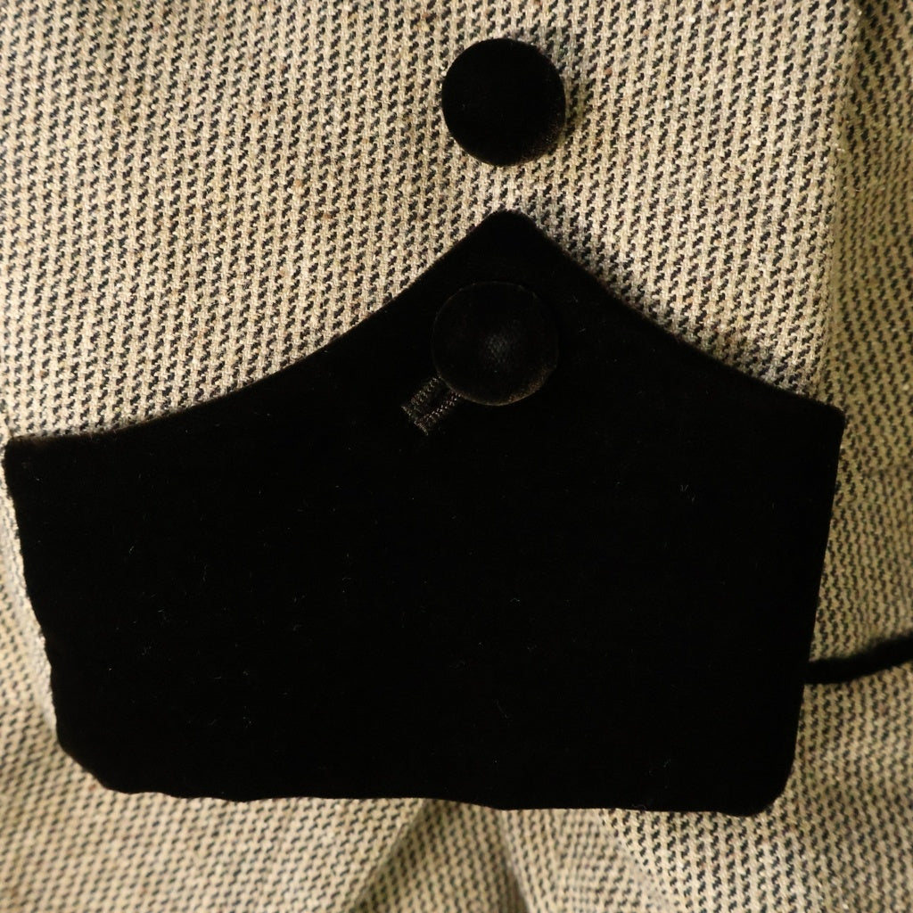 Sasquatchfabrix.(サスクワッチファブリックス) 12AW EDWARD LAPEL JKT エドワード ラペル ジャケット ベロア切り替え スラックスロングパンツ セットアップスーツ ベージュ 12AW-JKL-001