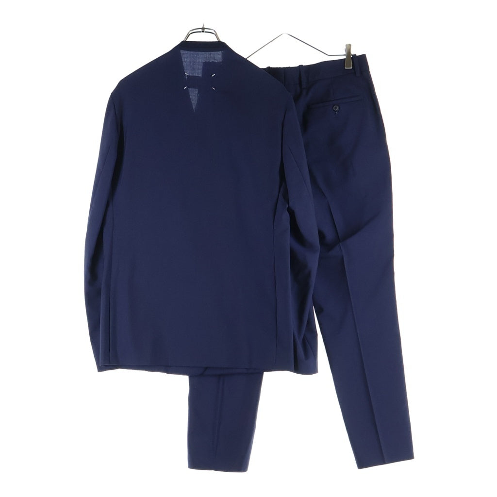 Maison Margiela(メゾンマルジェラ) 20AW NO COLLAR JACKET ノーカラー テーラードジャケット ウール スラックスロングパンツ セットアップスーツ ネイビー S50BN0370 S44330