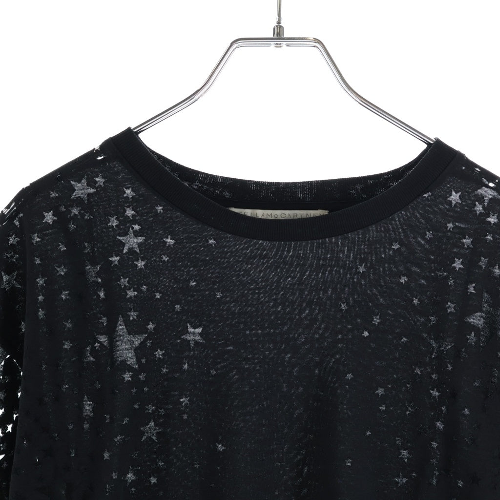 STELLA McCARTNEY(ステラマッカートニー) スター クルーネック 半袖Tシャツ カットソー ブラック レディース 342365 SJW35