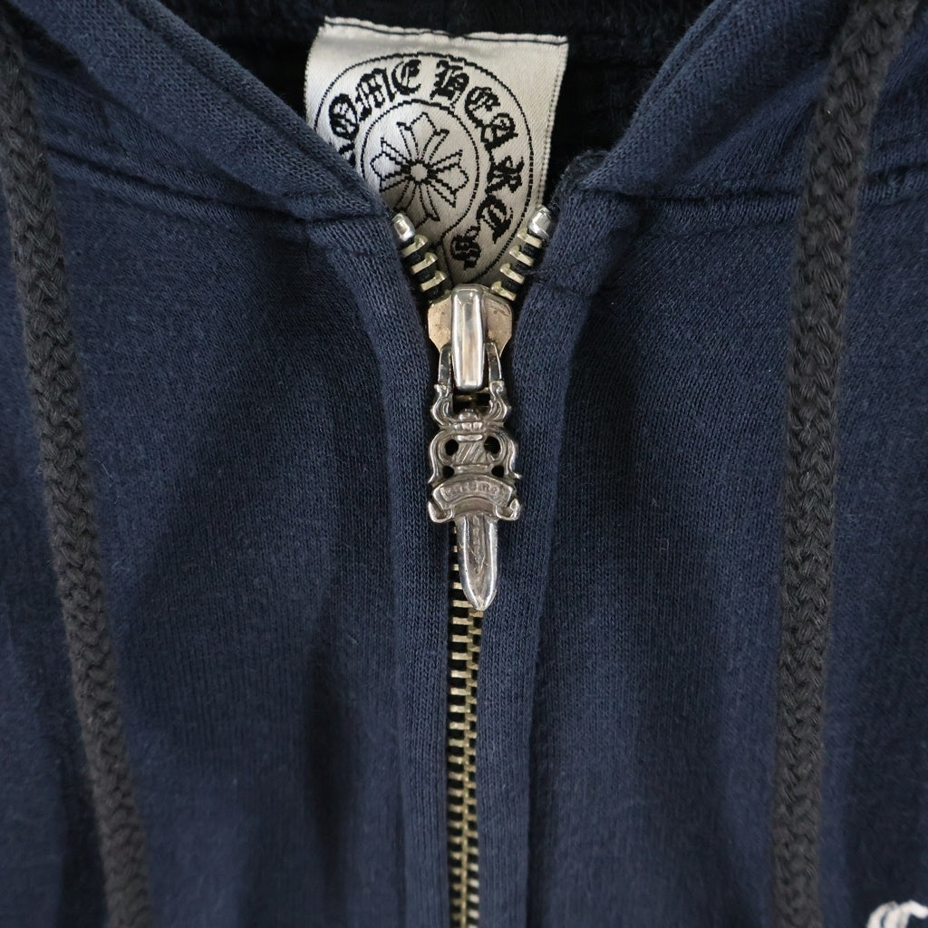 CHROME HEARTS(クロムハーツ) OLD SWTSHRT PLVR オールド バックCHプラスプリント 裏地サーマル ジップアップパーカー スウェット ブラック