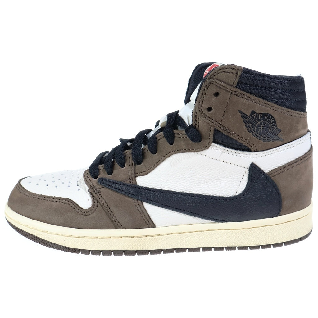 NIKE(ナイキ) ×TRAVIS SCOTT AIR JORDAN 1 HIGH OG TS SP CD4487-100 トラヴィススコット エアジョーダン1 ハイカットスニーカー ブラウン/ホワイト US7.5/25.5cm
