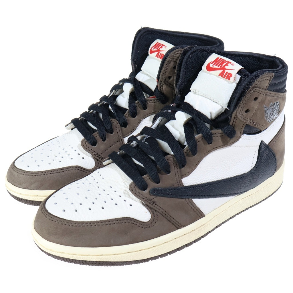 NIKE(ナイキ) ×TRAVIS SCOTT AIR JORDAN 1 HIGH OG TS SP CD4487-100 トラヴィススコット エアジョーダン1 ハイカットスニーカー ブラウン/ホワイト US7.5/25.5cm