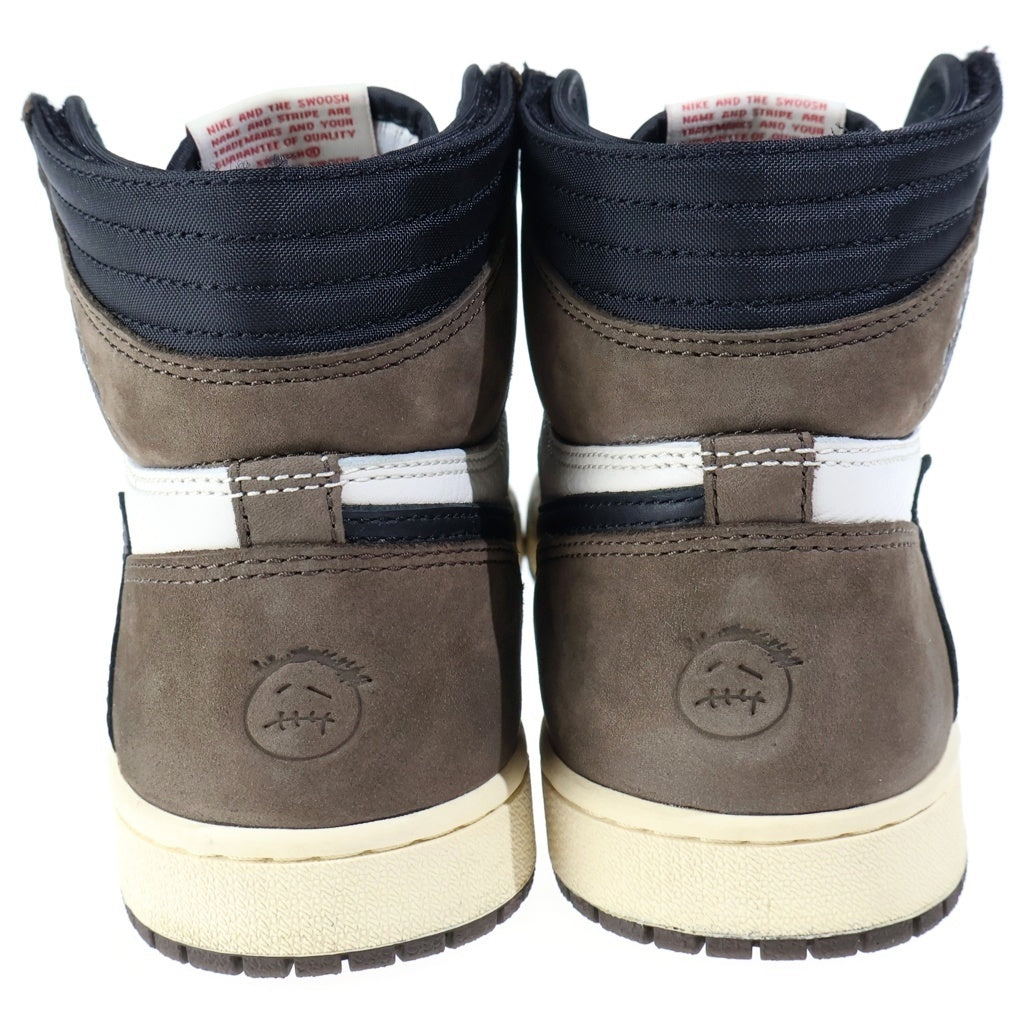 NIKE(ナイキ) ×TRAVIS SCOTT AIR JORDAN 1 HIGH OG TS SP CD4487-100 トラヴィススコット エアジョーダン1 ハイカットスニーカー ブラウン/ホワイト US7.5/25.5cm