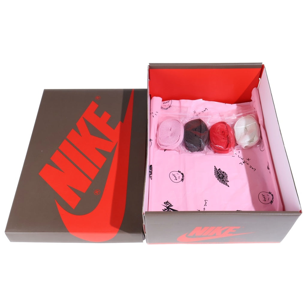 NIKE(ナイキ) ×TRAVIS SCOTT AIR JORDAN 1 HIGH OG TS SP CD4487-100 トラヴィススコット エアジョーダン1 ハイカットスニーカー ブラウン/ホワイト US7.5/25.5cm