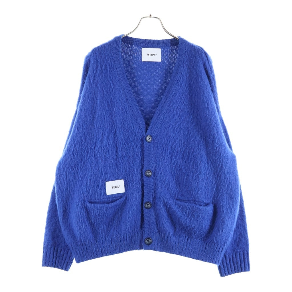 WTAPS(ダブルタップス) 24AW PALMER/SWEATER/ACRYLIC モヘア風アクリル ローゲージ ニット カーディガン ブルー 242WADT-KNM02