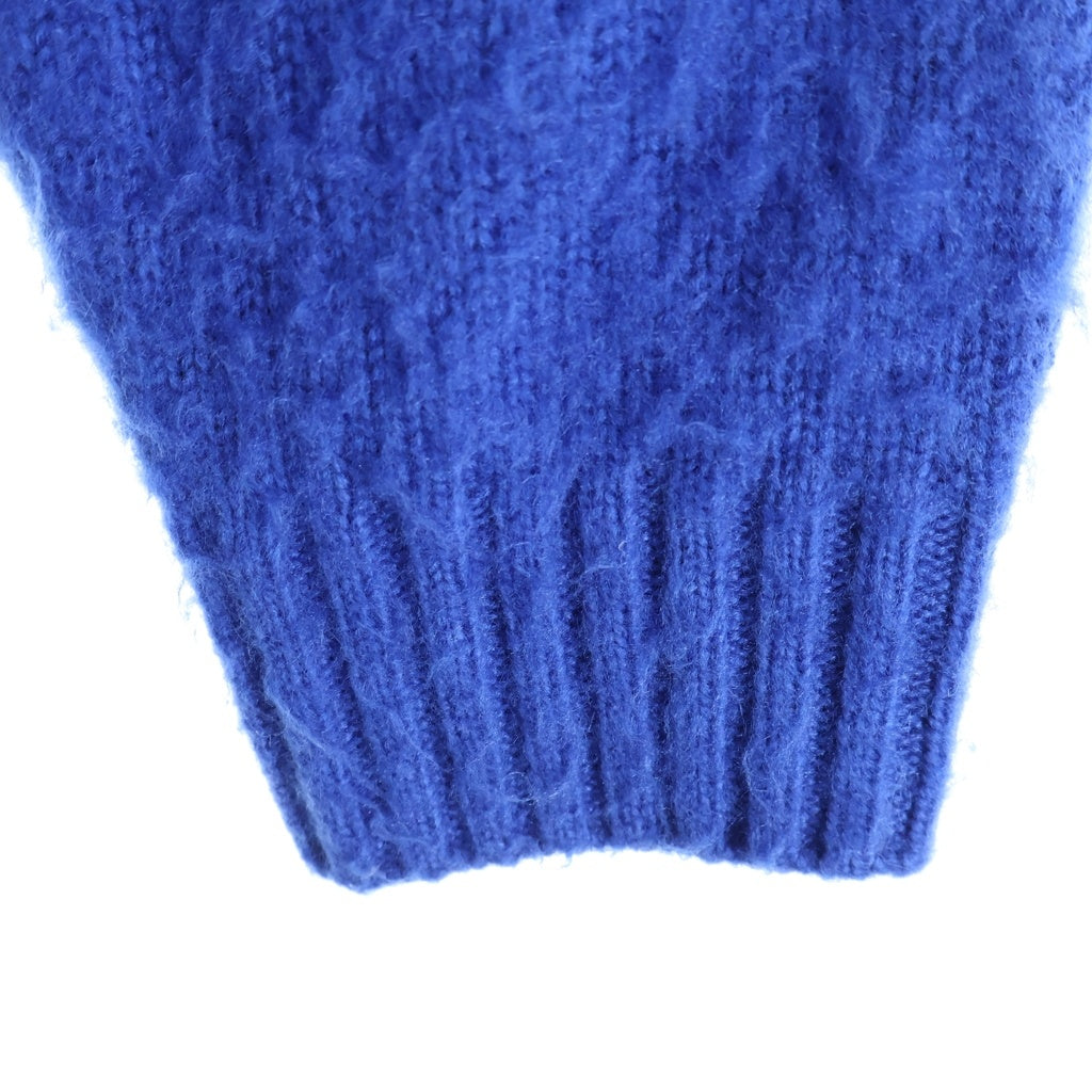 WTAPS(ダブルタップス) 24AW PALMER/SWEATER/ACRYLIC モヘア風アクリル ローゲージ ニット カーディガン ブルー 242WADT-KNM02