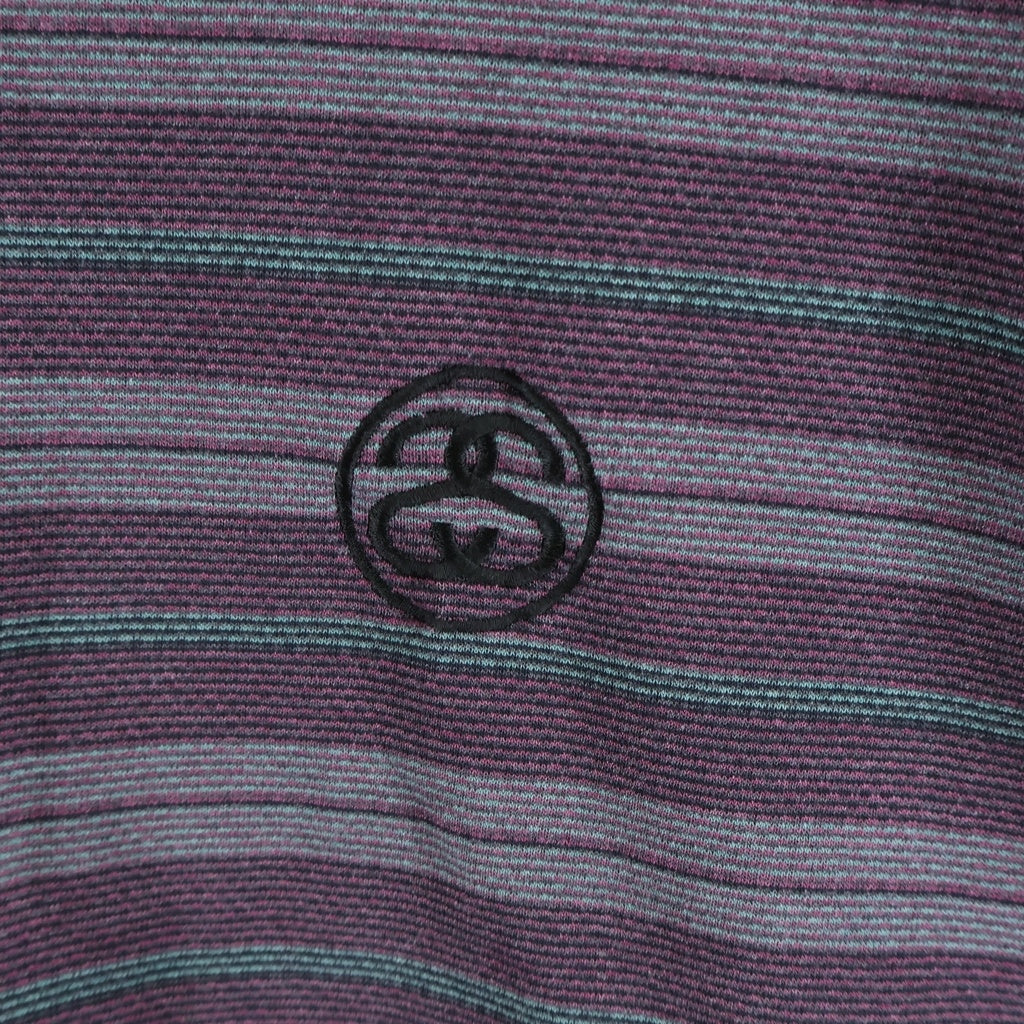 STUSSY(ステューシー) 80S VINTAGE ヴィンテージ レーヨン混 ボーダー クルーネック ロングスリーブ 長袖 ニット マルチ