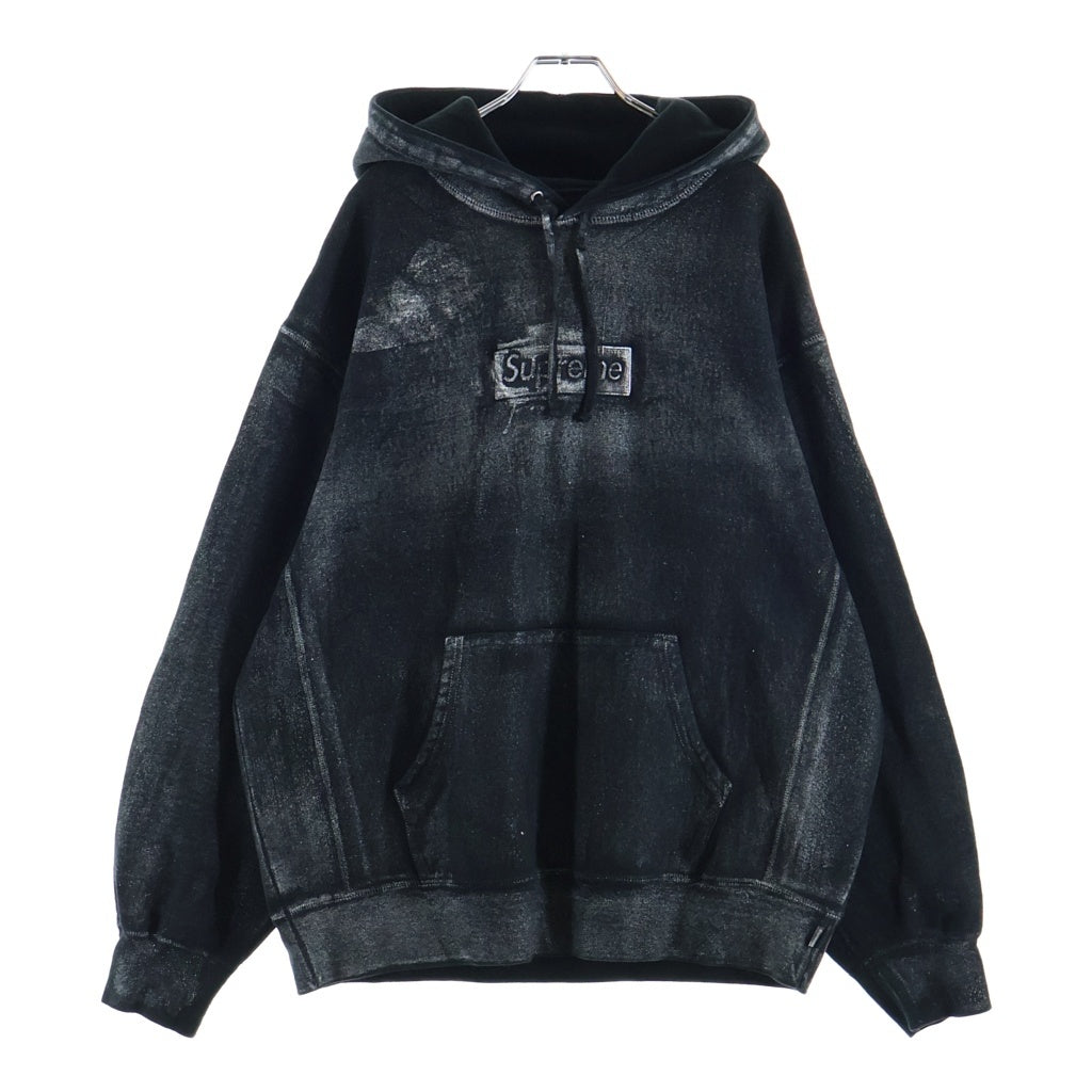 SUPREME(シュプリーム) 24SS ×MM6 Maison Margiela Foil Box Logo Hooded Sweatshirt エムエムシックス メゾンマルジェラ フォイル ボックスロゴパーカー ブラック