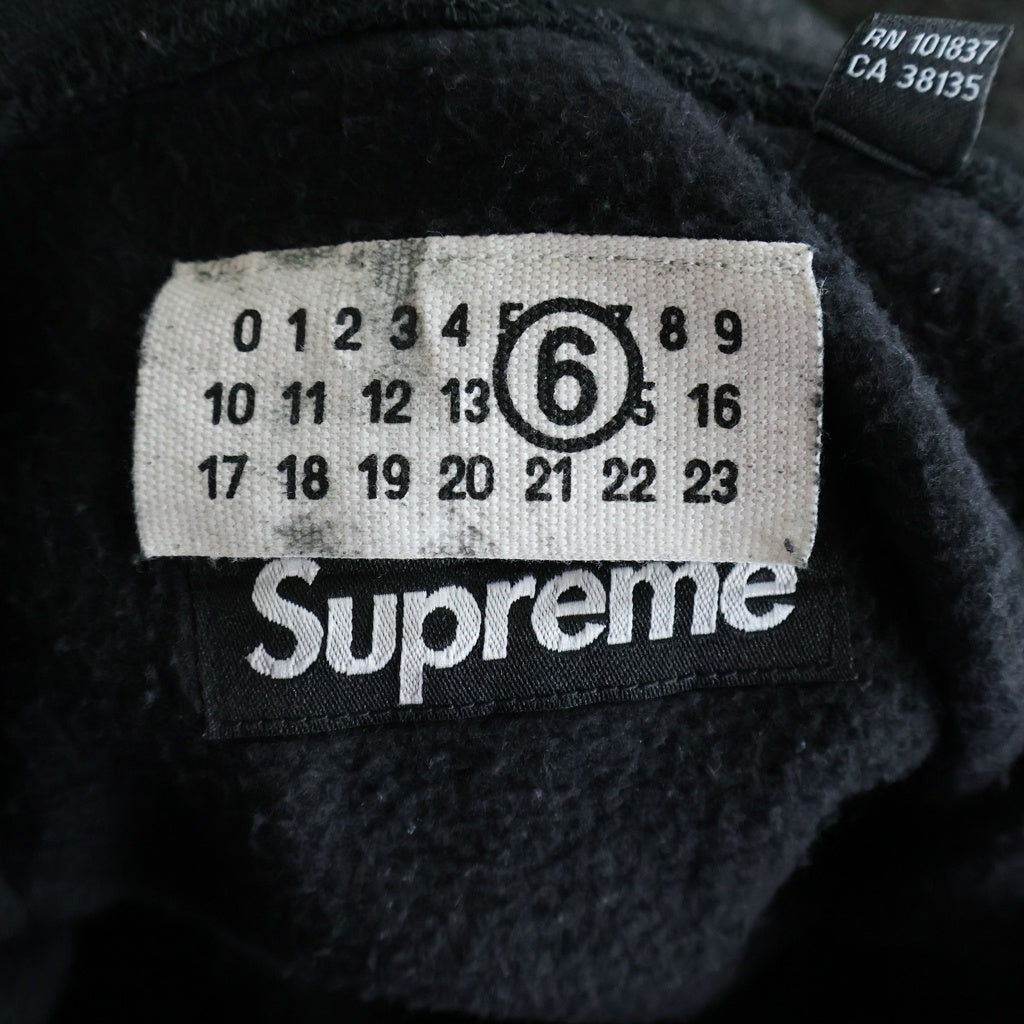 SUPREME(シュプリーム) 24SS ×MM6 Maison Margiela Foil Box Logo Hooded Sweatshirt エムエムシックス メゾンマルジェラ フォイル ボックスロゴパーカー ブラック