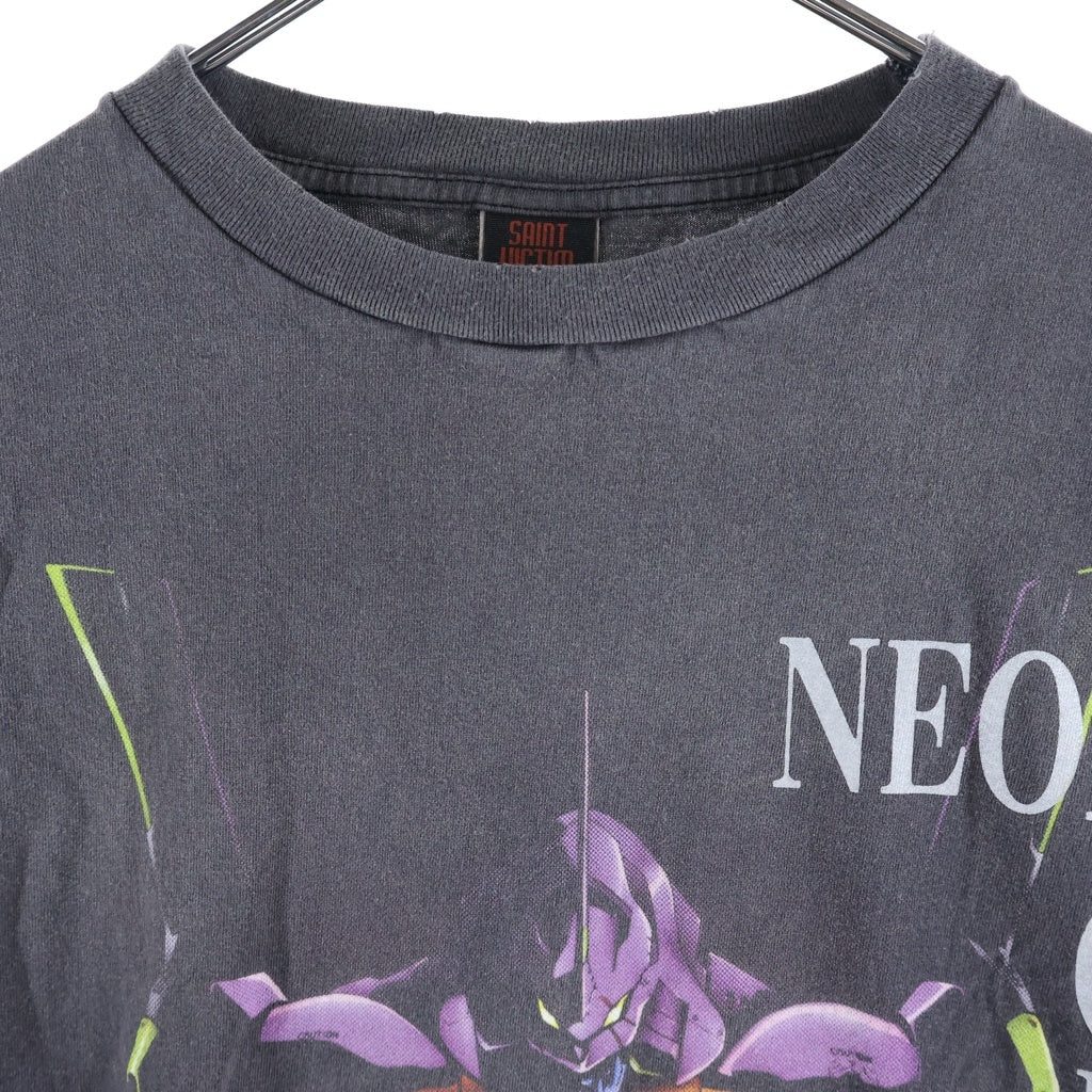 SAINT MICHAEL(セントマイケル) 24SS EV SS TEE/NEON GNSIS ×エヴァンゲリオン プリント デザイン クルーネック 半袖Tシャツ グレー SM-YS8-0000-C24