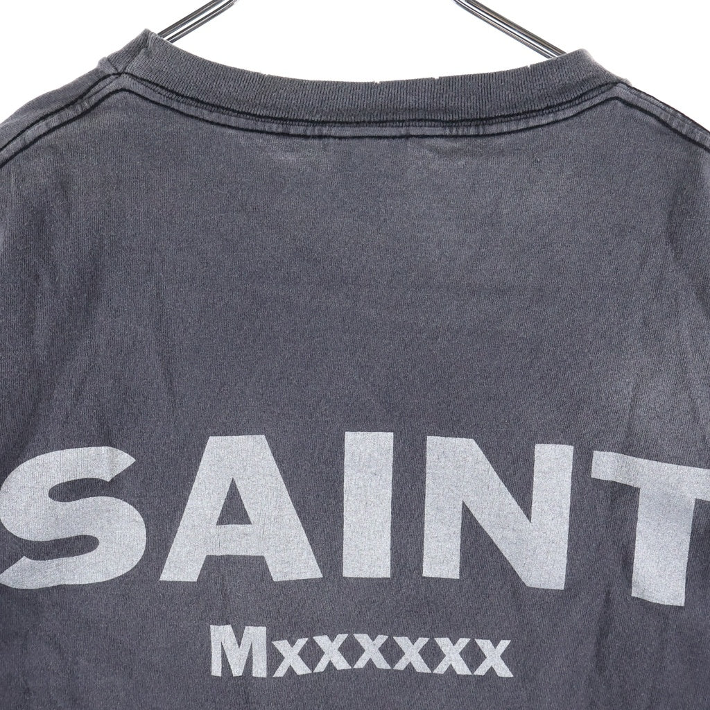 SAINT MICHAEL(セントマイケル) 24SS EV SS TEE/NEON GNSIS ×エヴァンゲリオン プリント デザイン クルーネック 半袖Tシャツ グレー SM-YS8-0000-C24