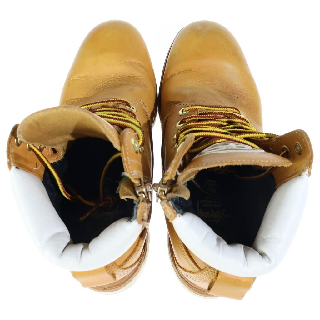 Timberland(ティンバーランド) ×STUSSY ステューシー レースアップ サイドジップ トレッキング ブーツ イエロー 6237A