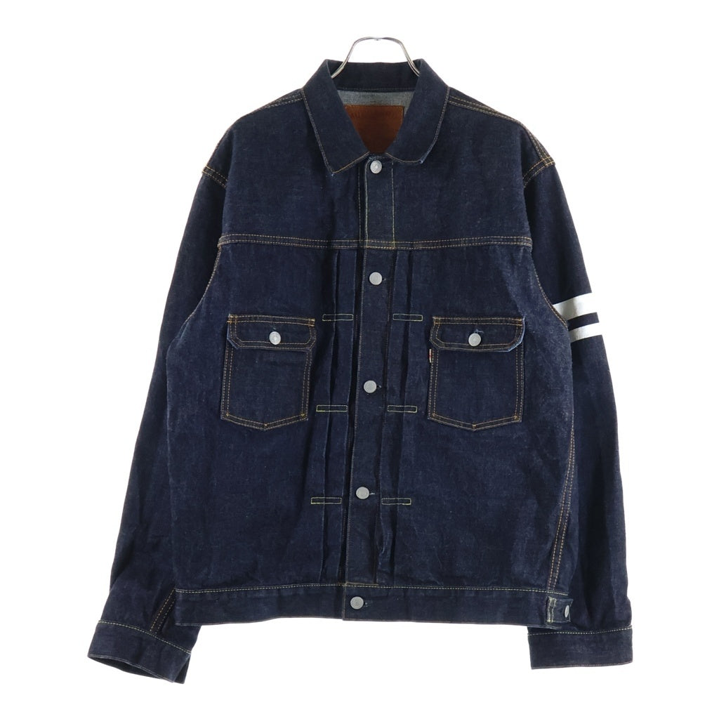 桃太郎ジーンズ(モモタロウジーンズ) 出陣2nd 2バーデザイン フラップポケット デニム トラッカージャケット インディゴ 2105SP