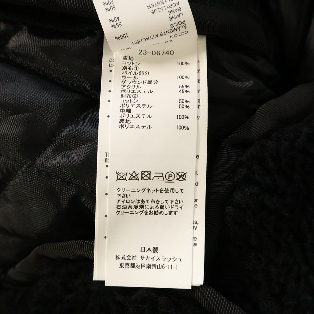 Sacai(サカイ) 23AW ×Carhartt WIP Canvas Parka Siberian カーハート ワークインプログレス キャンバス シベリアンパーカー ボア ロングコート ジャケット ブラック 23-06740