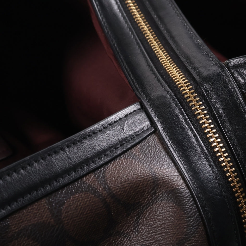 COACH(コーチ) 総柄 レザー ハンドバッグ トートバッグ ブラウン C6232 レディース