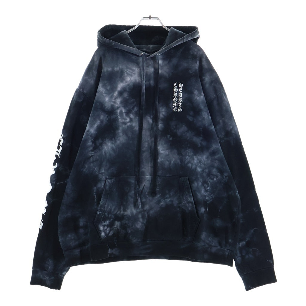 CHROME HEARTS(クロムハーツ) HORSESHOE HOODIE BLACK TIE DIE ホースシュープリント タイダイ スウェットプルオーバー パーカー ブラック