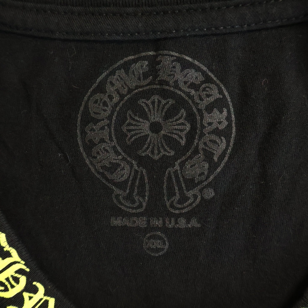 CHROME HEARTS(クロムハーツ) Neck Logo ネックロゴ クルーネック半袖Tシャツカットソー ブラック/イエロー