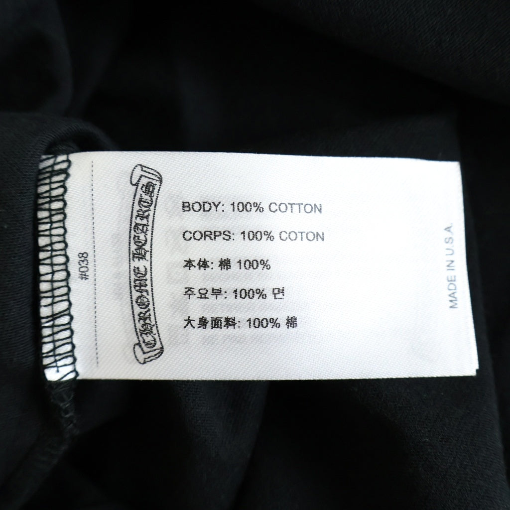 CHROME HEARTS(クロムハーツ) FLRL CRS HORSESHOE L/S 袖フローラルプリント クルーネック長袖Tシャツカットソー ブラック /イエロー