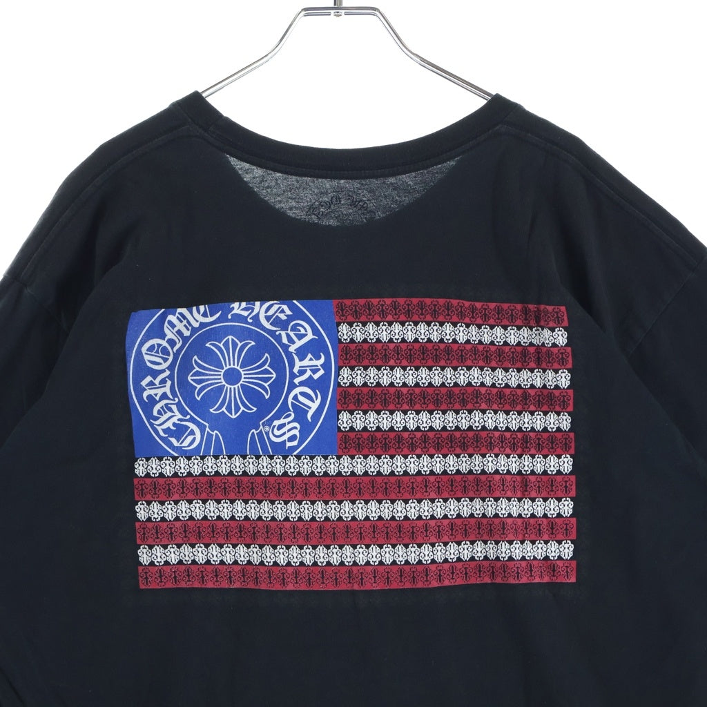 CHROME HEARTS(クロムハーツ) CH T-SHRT 1 バックアメリカンフラッグプリントTシャツ ブラック