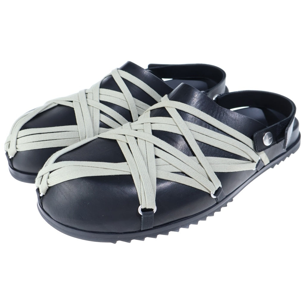 Rick Owens(リックオウエンス) MEGALACE MULE GRANOLA RU01F2813 LOOW1 メガレース ミュール グラノーラ サンダル ブラック
