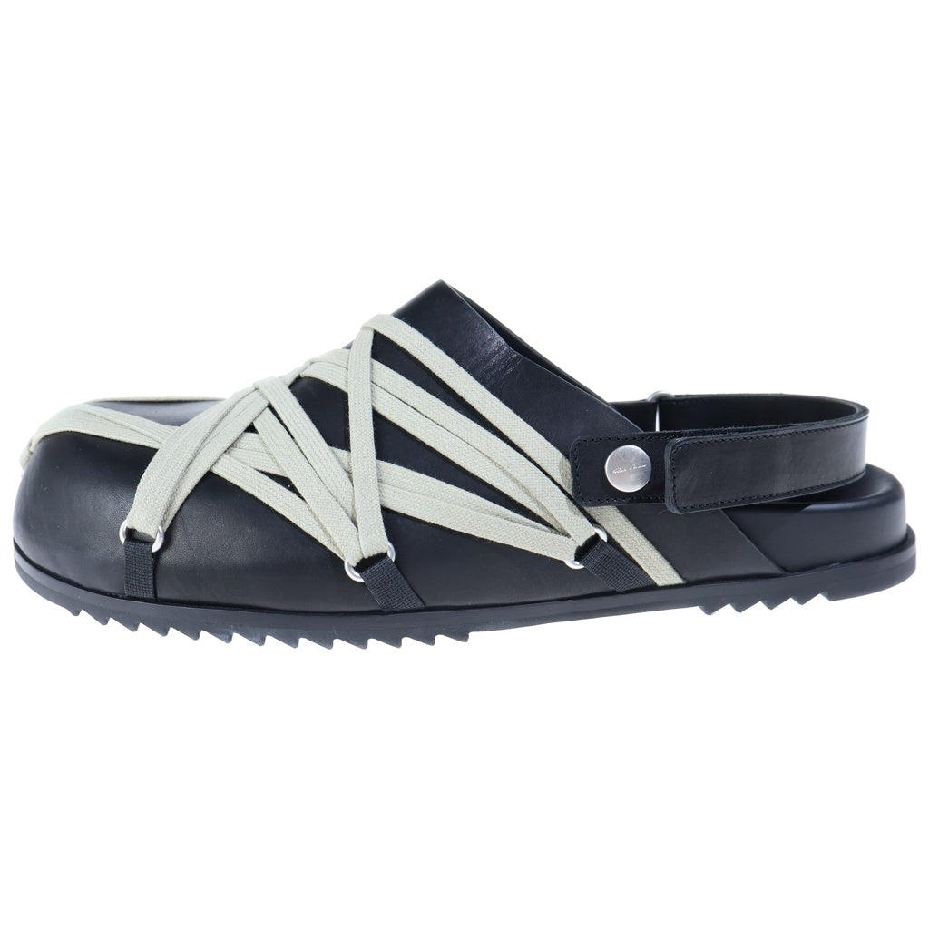 Rick Owens(リックオウエンス) MEGALACE MULE GRANOLA RU01F2813 LOOW1 メガレース ミュール グラノーラ サンダル ブラック