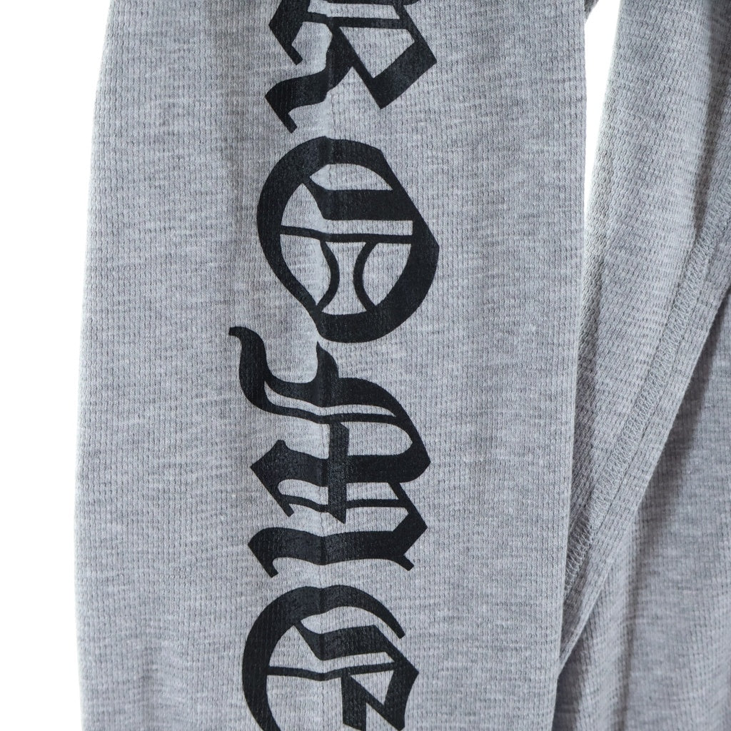 CHROME HEARTS(クロムハーツ) THERMAL L/S TEE アーム英字ロゴプリント サーマル 長袖Tシャツ ロンT ロングスリーブカットソー グレー